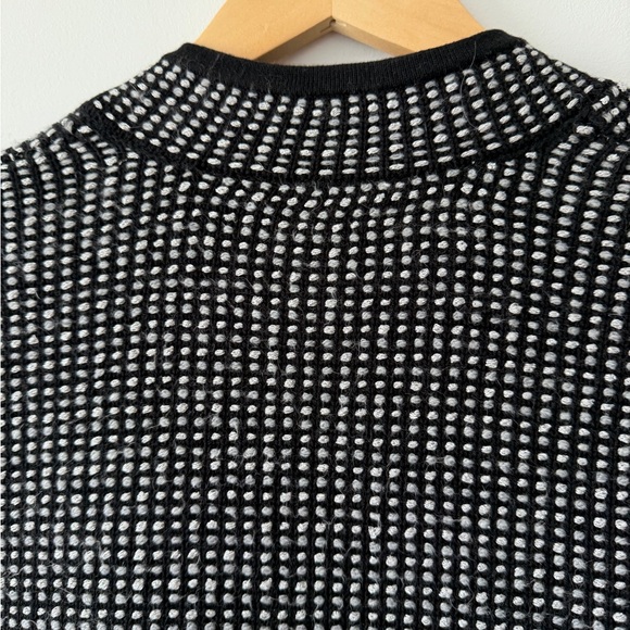 White House Black Market Textured Knit Open Front Jacket Black White Size S - Picture 7 of 16